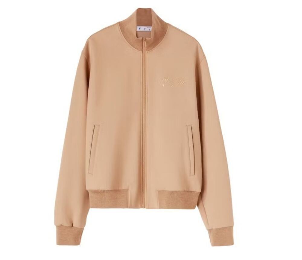 NWT Off-White Quote Wool Track Jacket Camel Brown [Size L/ EU 50] w/COA